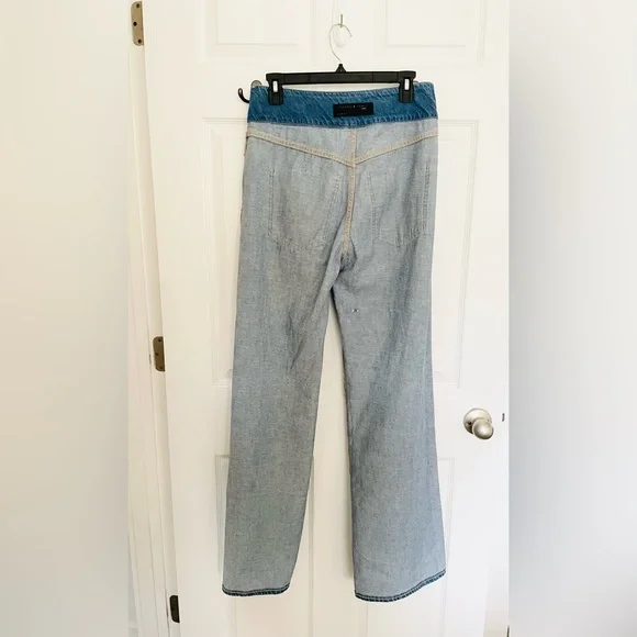Veronica Beard: Taylor Relaxed Wide Leg High Rise blue Jeans Sz 27, 100% Cotton - Picture 8 of 16